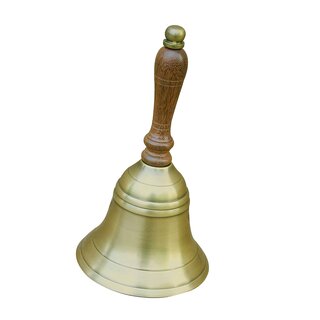 Tischglocke Messing, patiniert neutral, 17 cm