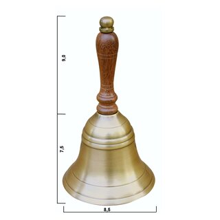 Tischglocke Messing, patiniert neutral, 17 cm